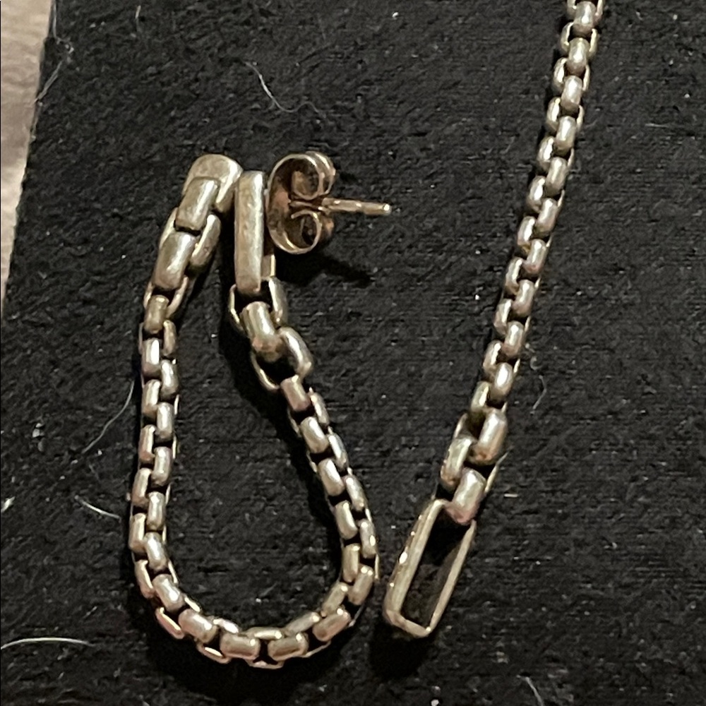 Versatile Solid Silver Chain Earrings - image 6